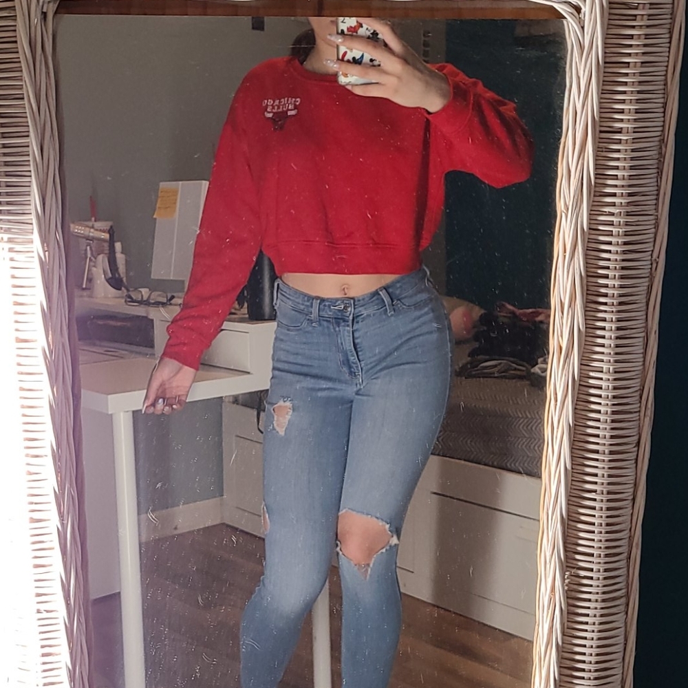 Chicago bulls cropped hoodie